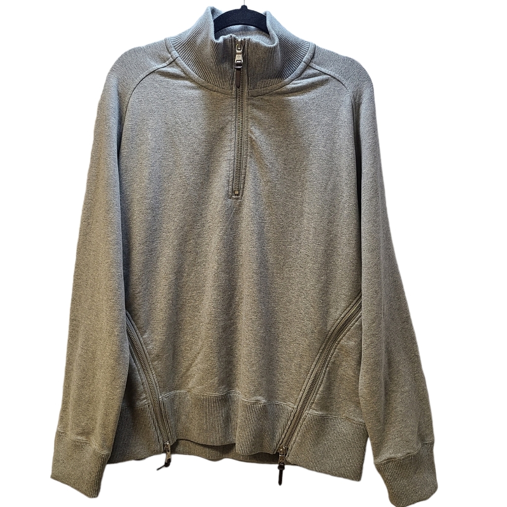 LEVEL Unisex Shacket with Decorative Zippers, Men's LG, Women's XL, Gray